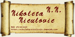 Nikoleta Niculović vizit kartica